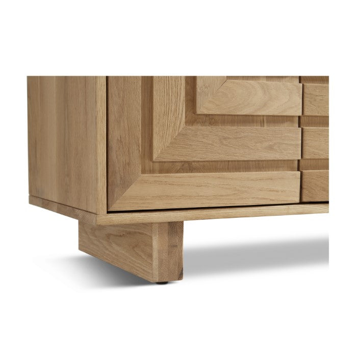 Geometric Oak Veneer Storage Console