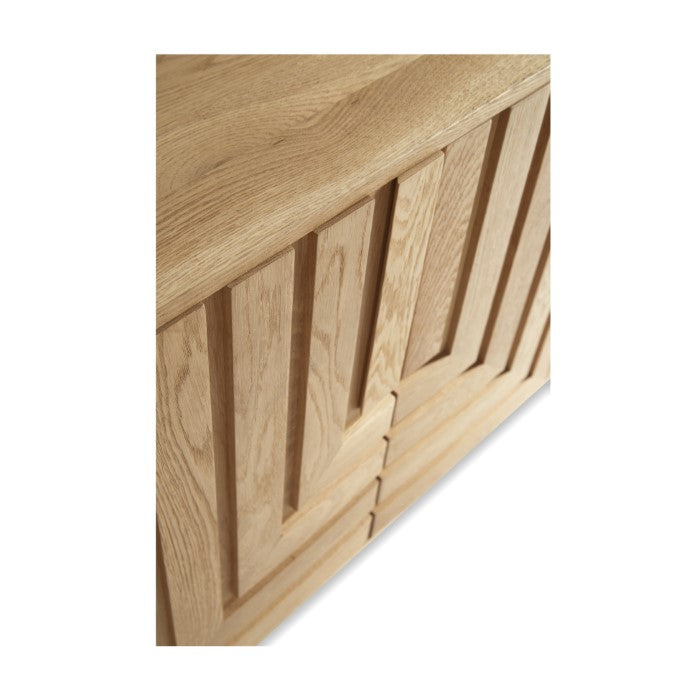 Geometric Oak Veneer Storage Console