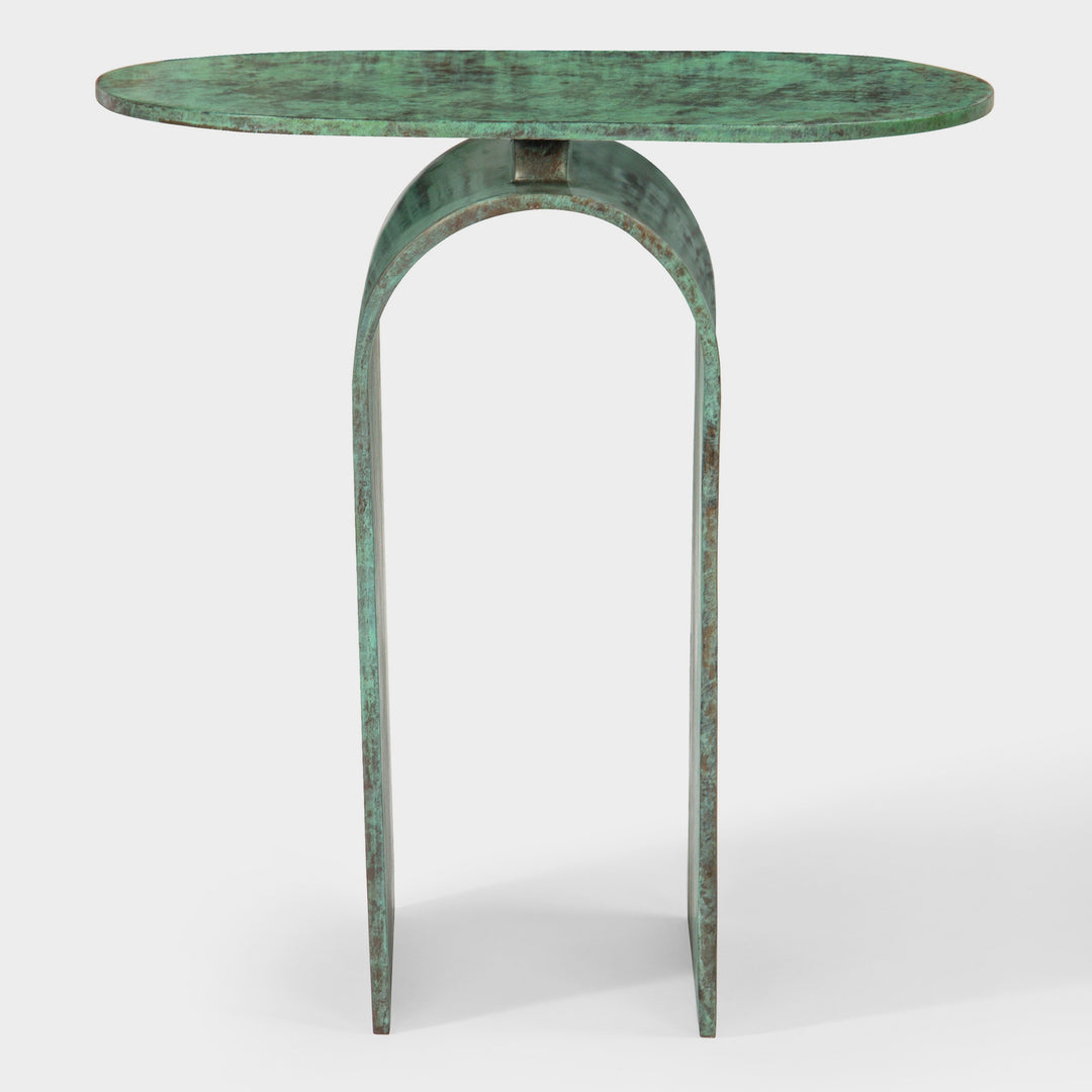 Eco-Chic Aged Green Arch Table