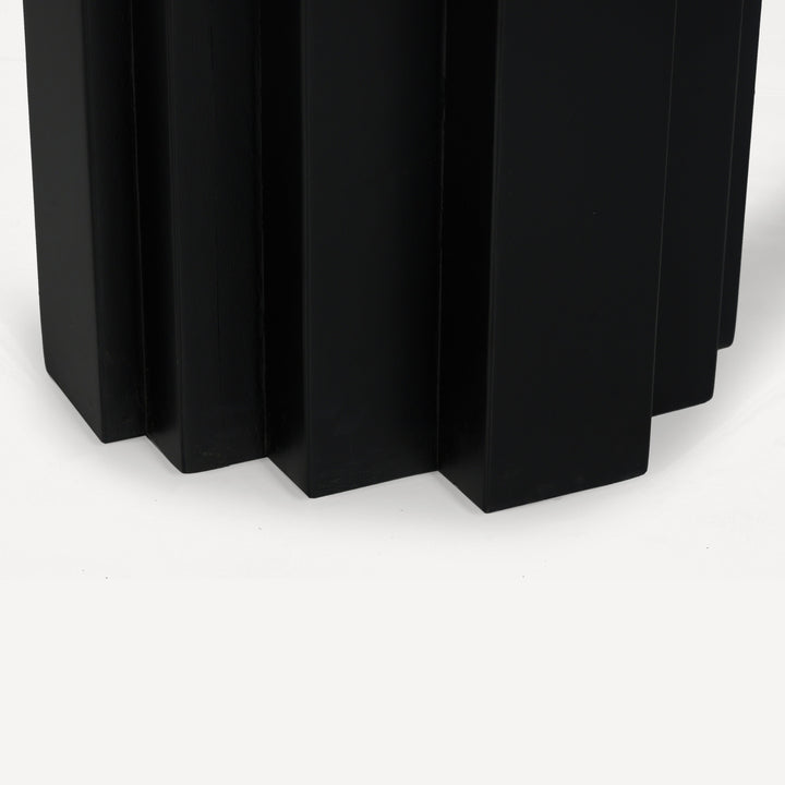 Chic Stepped Solid Wood Art Deco Console - Charcoal