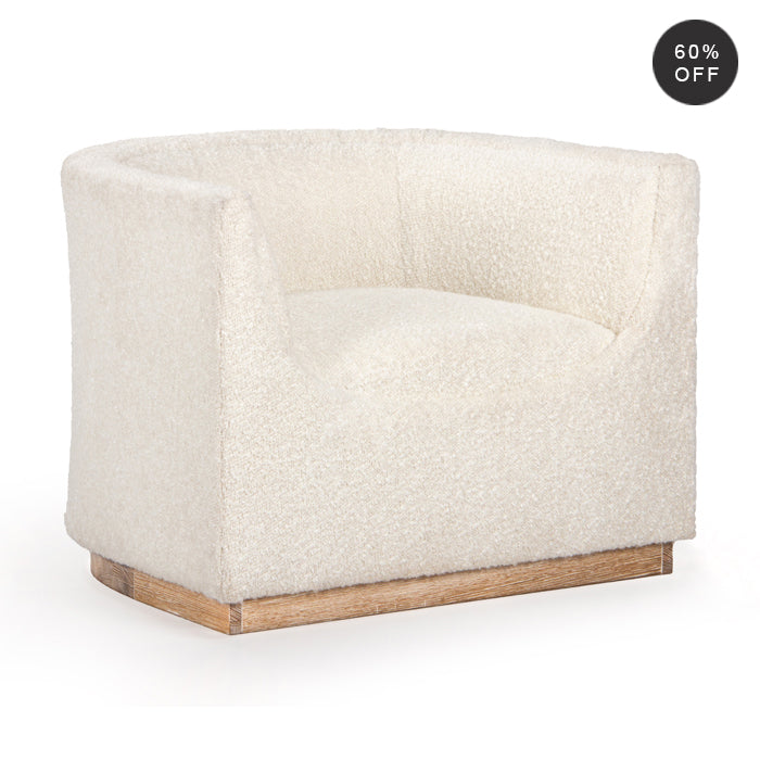 Modern Geometric Bouclé Lounge Chair