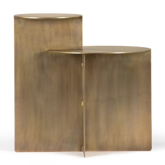 Orbit Whisper Tiered Table in Weathered Bronze