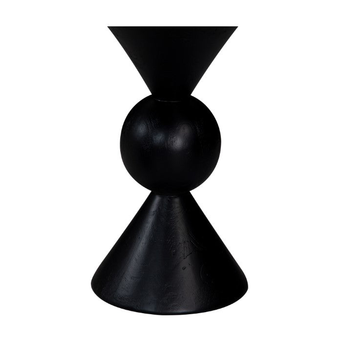 Geometric Solid Wood Cocktail Table - Charcoal Mood