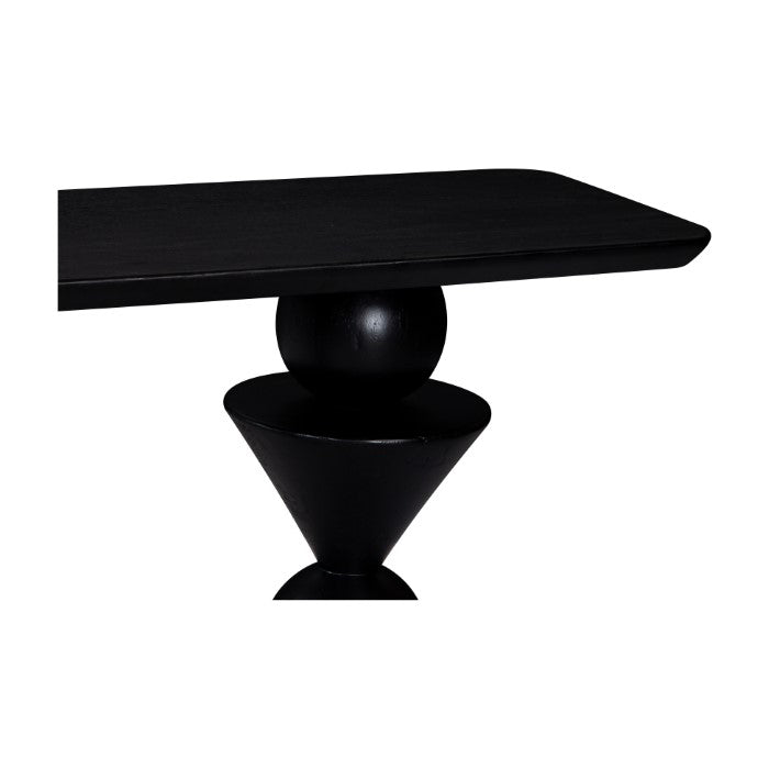 Geometric Solid Wood Cocktail Table - Charcoal Mood
