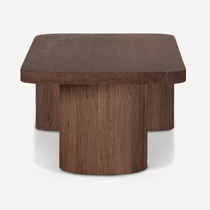 Artisanal Brown Oak Accent Table - Unique Craftsmanship