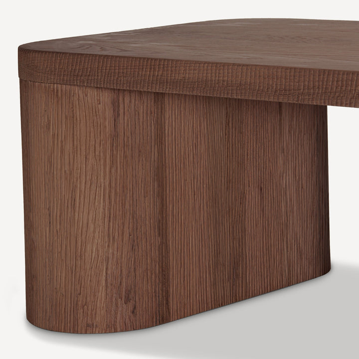 Artisanal Brown Oak Accent Table - Unique Craftsmanship