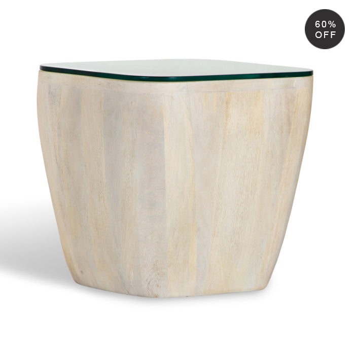 Indigo Spiral Echo Table - Whitewash