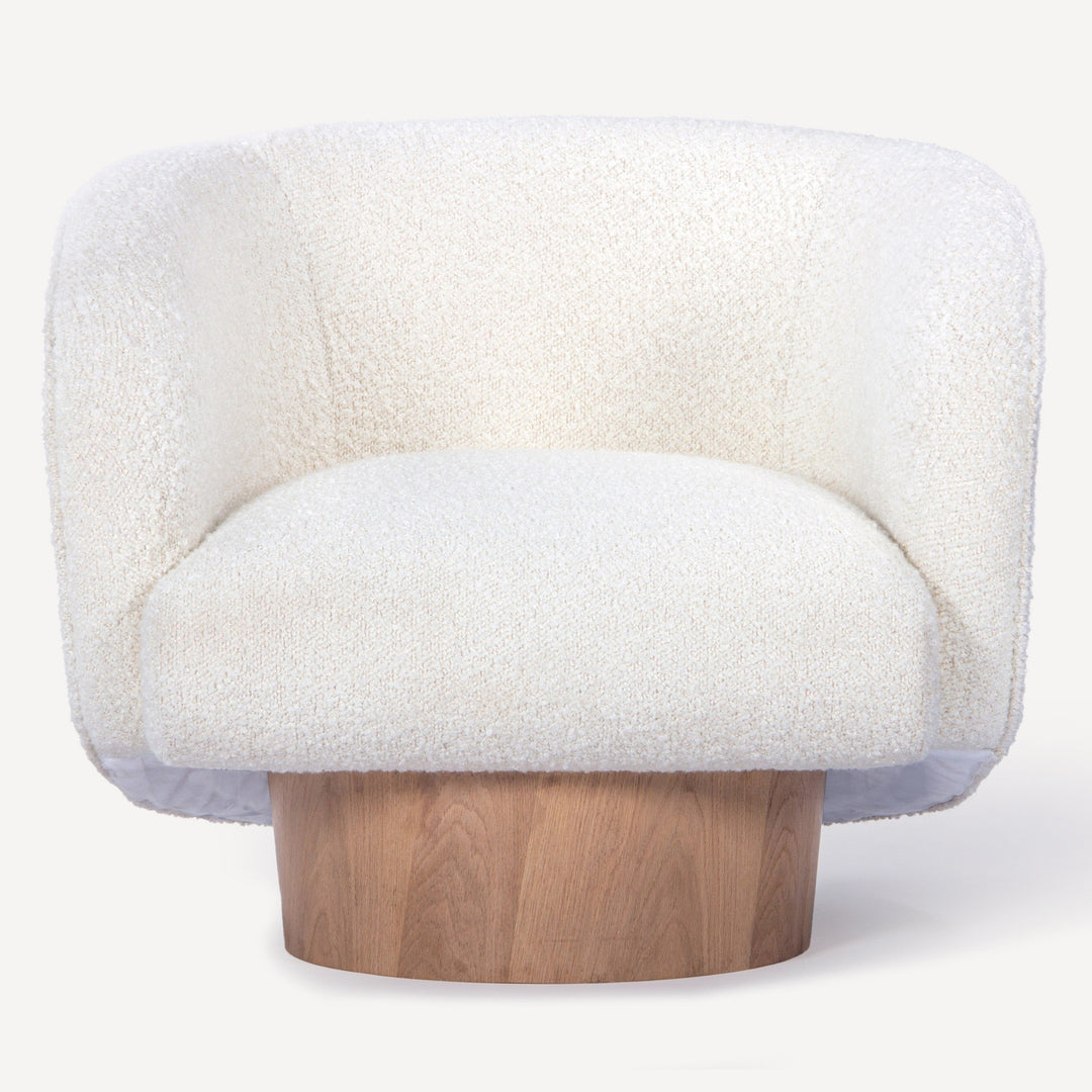 Sleek Boucle Spinning Seat in Refined Round Design