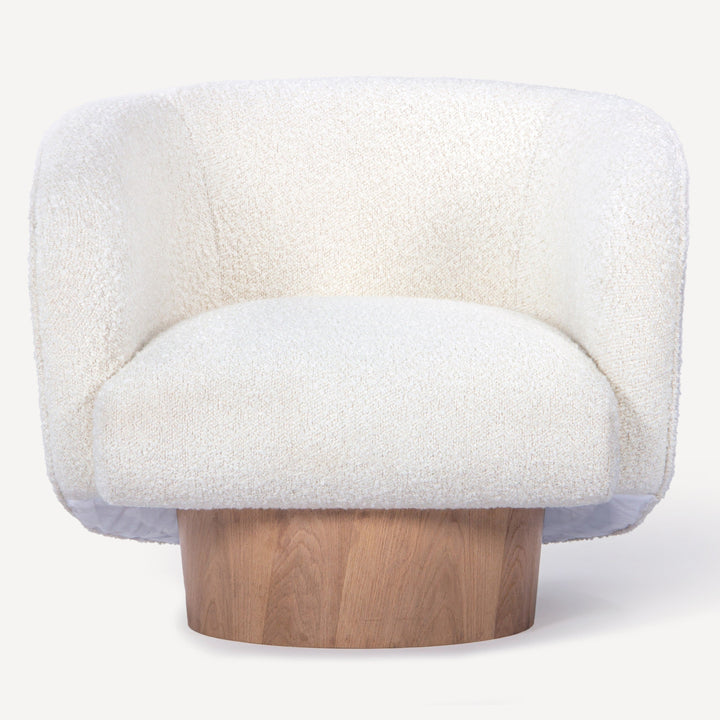 Sleek Boucle Spinning Seat in Refined Round Design