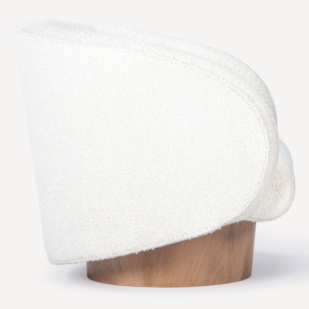 Sleek Boucle Spinning Seat in Refined Round Design