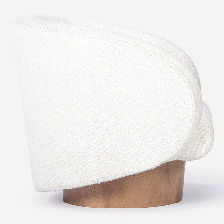 Sleek Boucle Spinning Seat in Refined Round Design