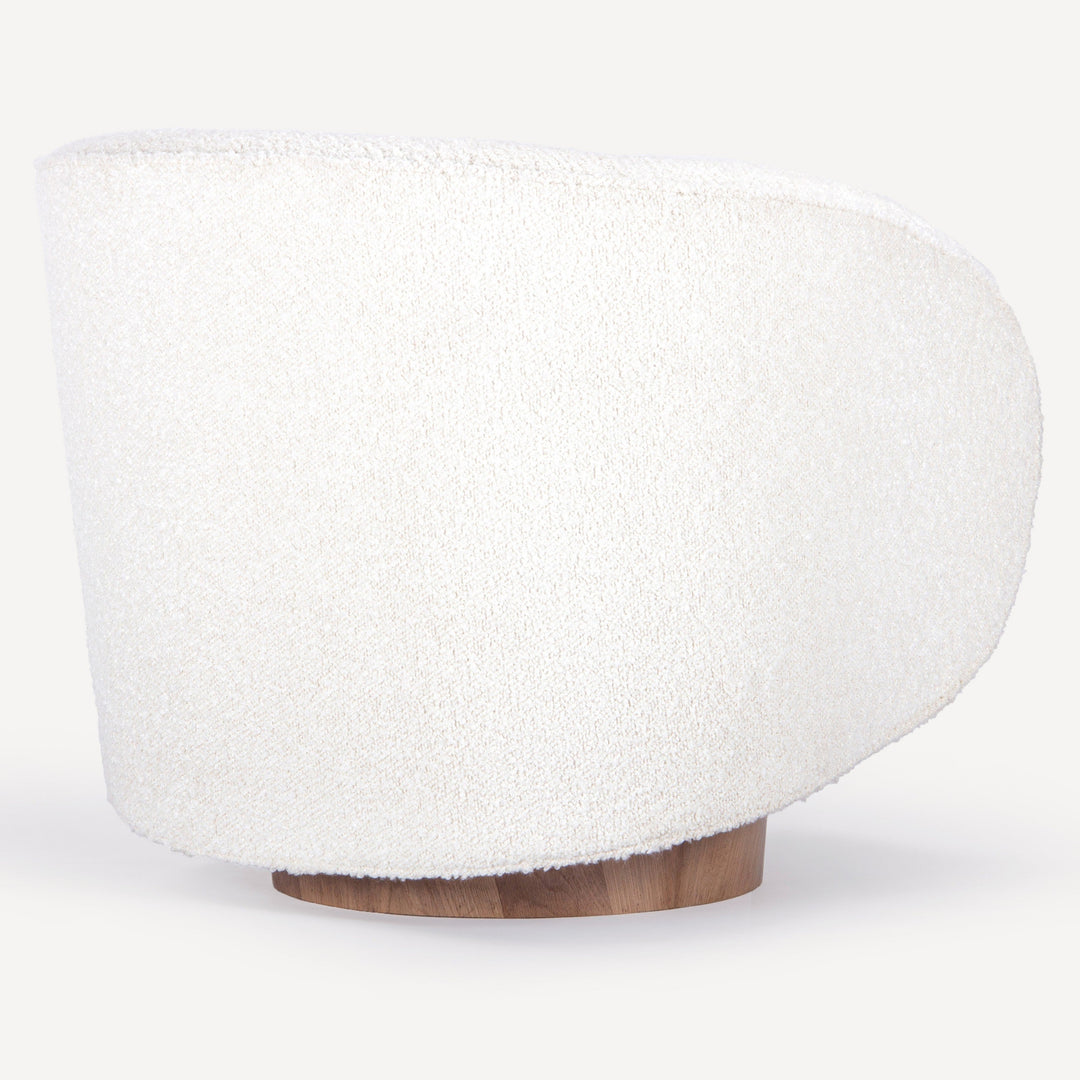 Sleek Boucle Spinning Seat in Refined Round Design