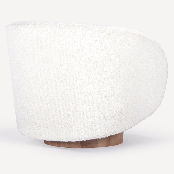 Sleek Boucle Spinning Seat in Refined Round Design