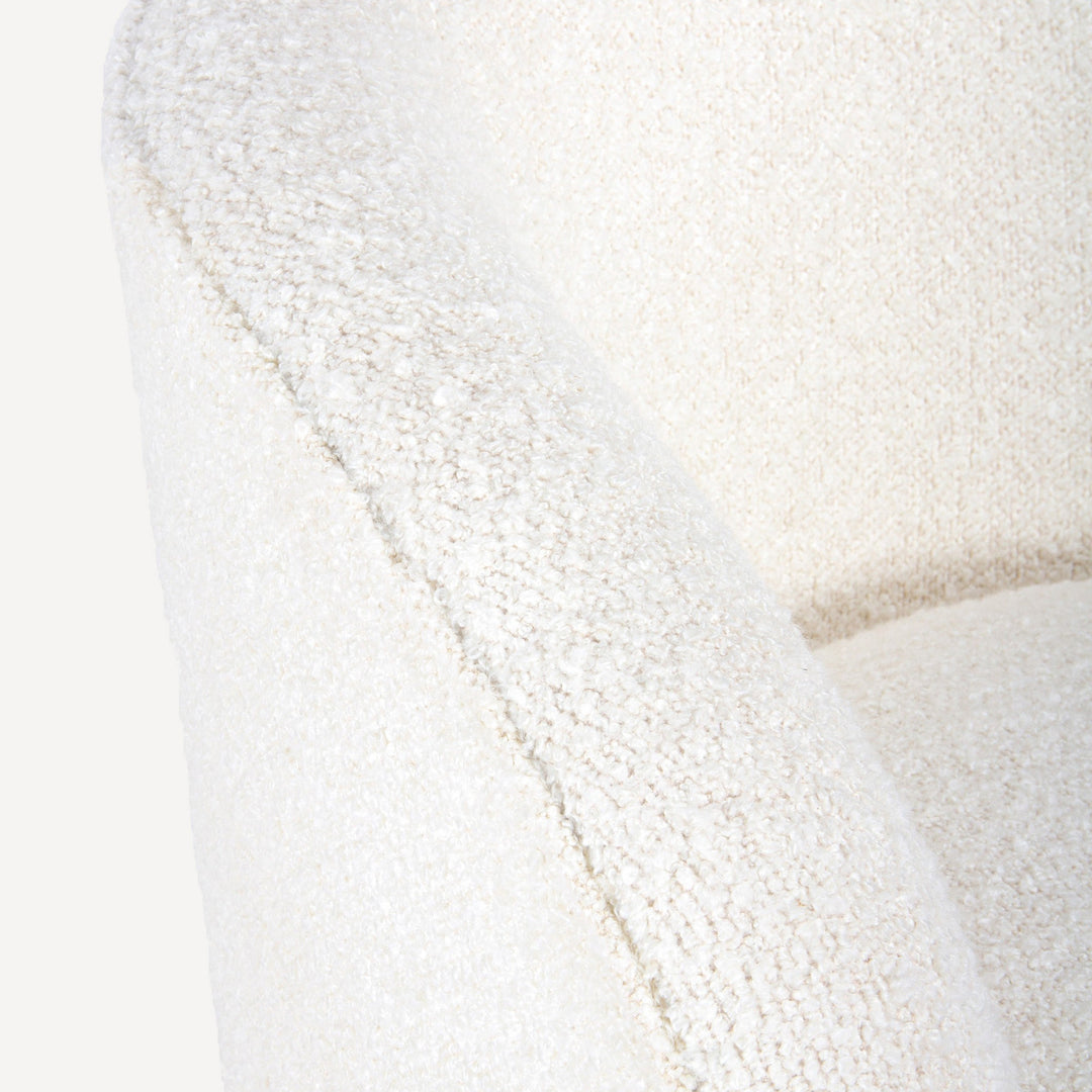 Sleek Boucle Spinning Seat in Refined Round Design