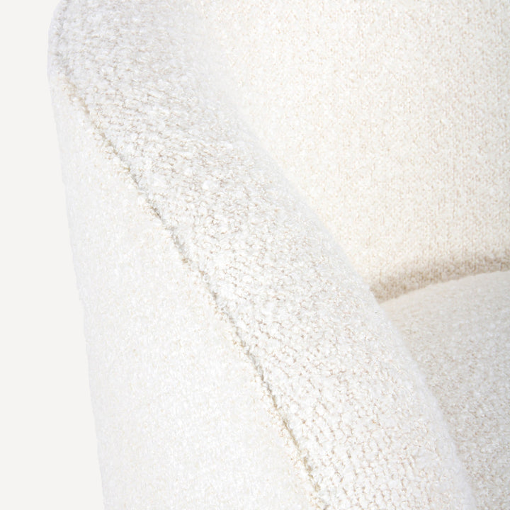 Sleek Boucle Spinning Seat in Refined Round Design