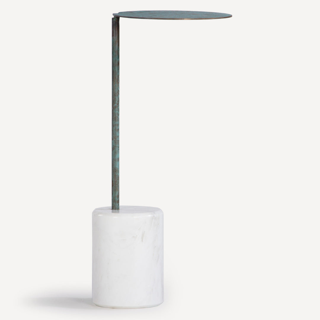 Modern Minimalist Green Patina Cocktail Table - Compact