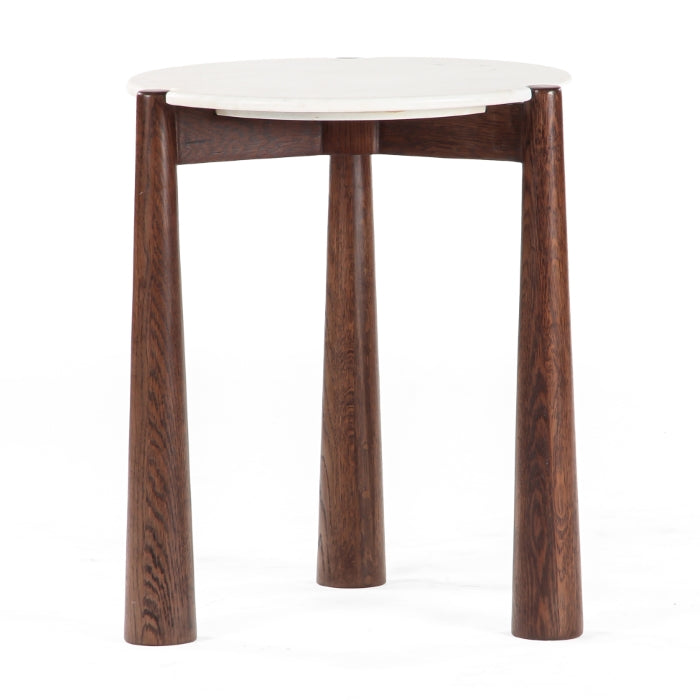 Nature's Balance Stone-Topped Oak Accent Table