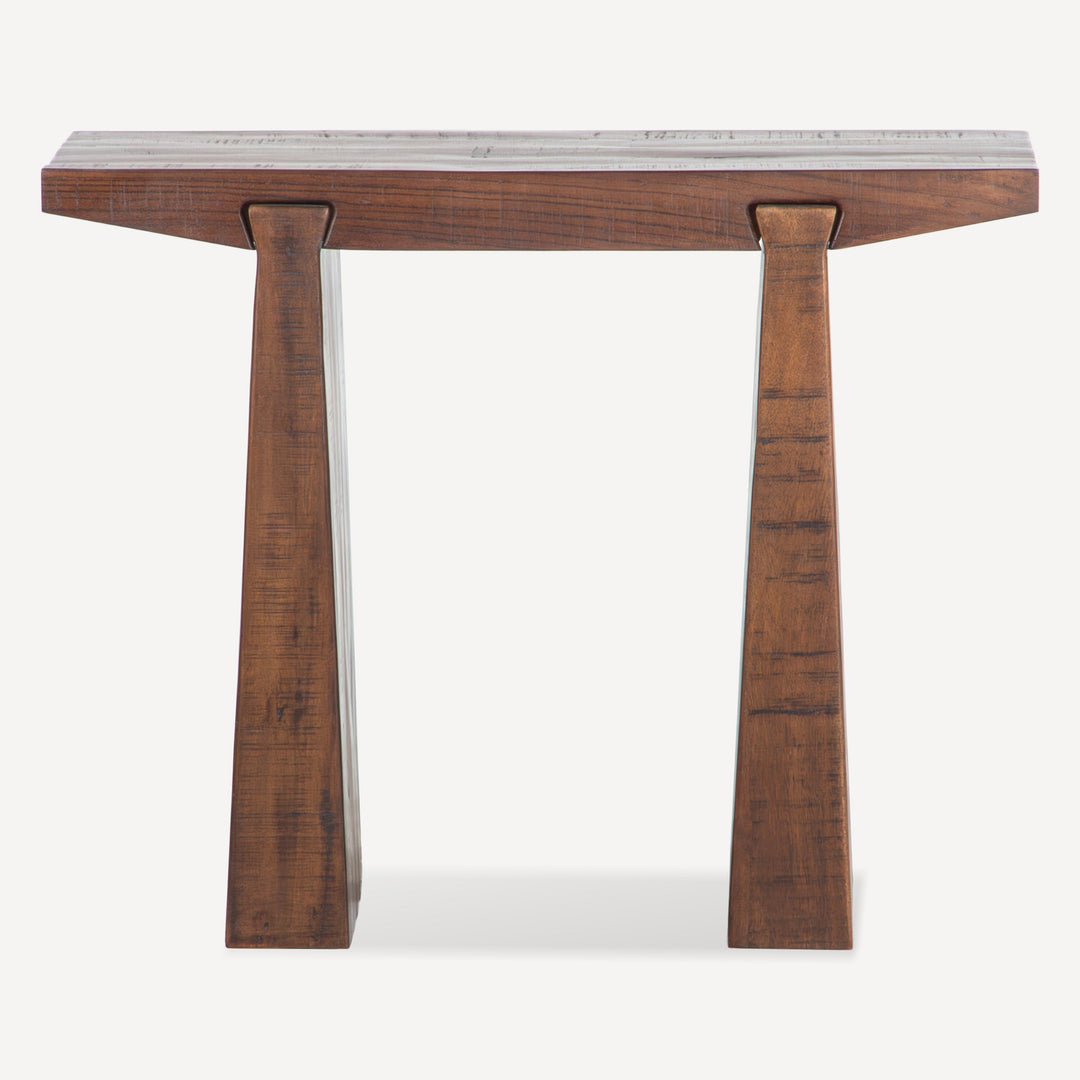 Industrial Vintage Side Table with Distressed Charm