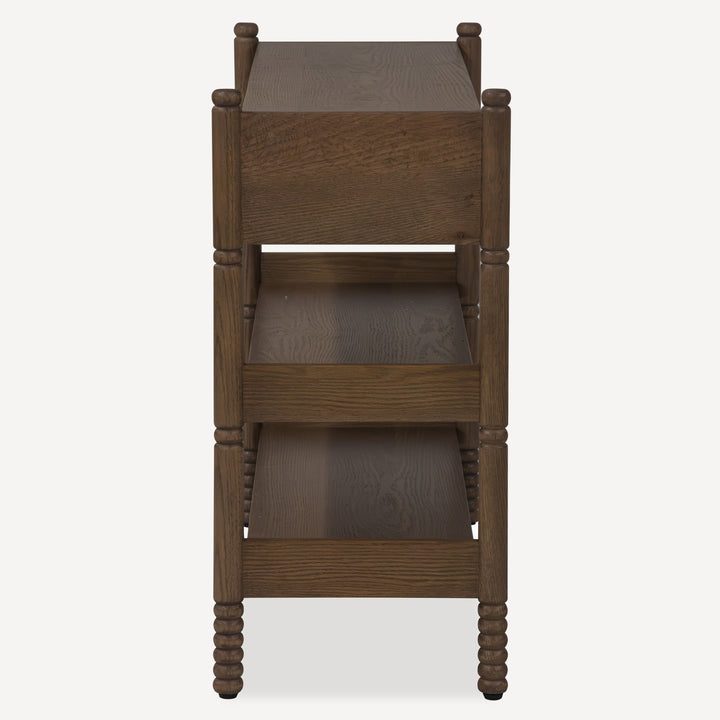 Modern Cottage-Inspired Solid Wood Console Table with Lower Shelf