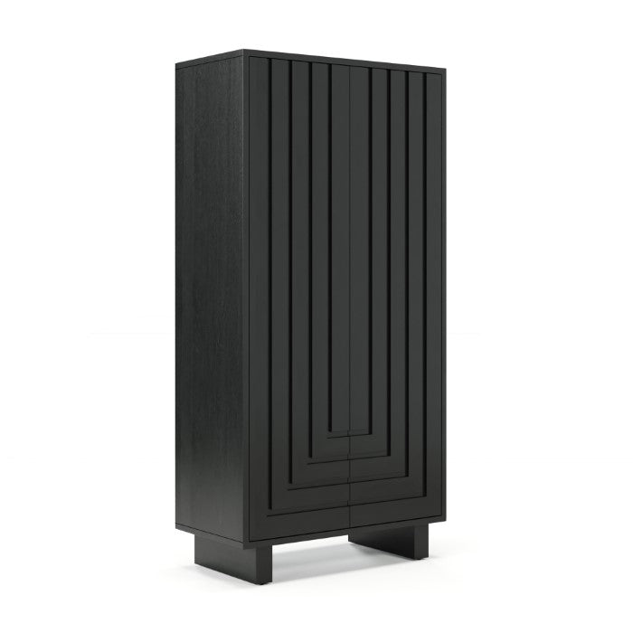 Geometric Chic Solid Wood Storage Console