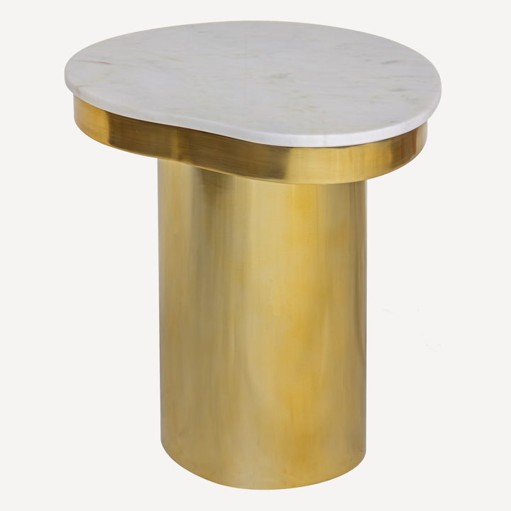 Curvy Creme Corner Accent Table