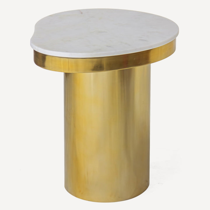 Curvy Creme Corner Accent Table