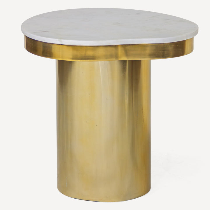 Curvy Creme Corner Accent Table