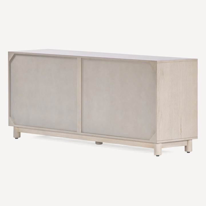 Timeless Cane-Door Oak Grain Sideboard