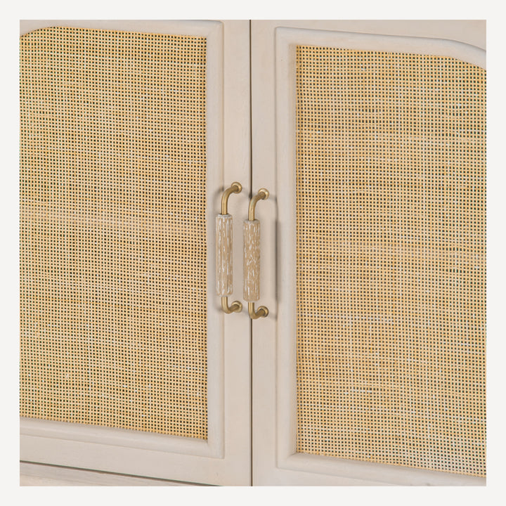 Timeless Cane-Door Oak Grain Sideboard