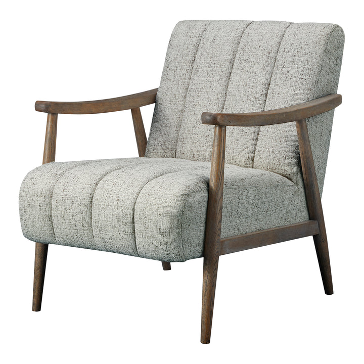 Retro-Warm Channel-Detailed Accent Chair