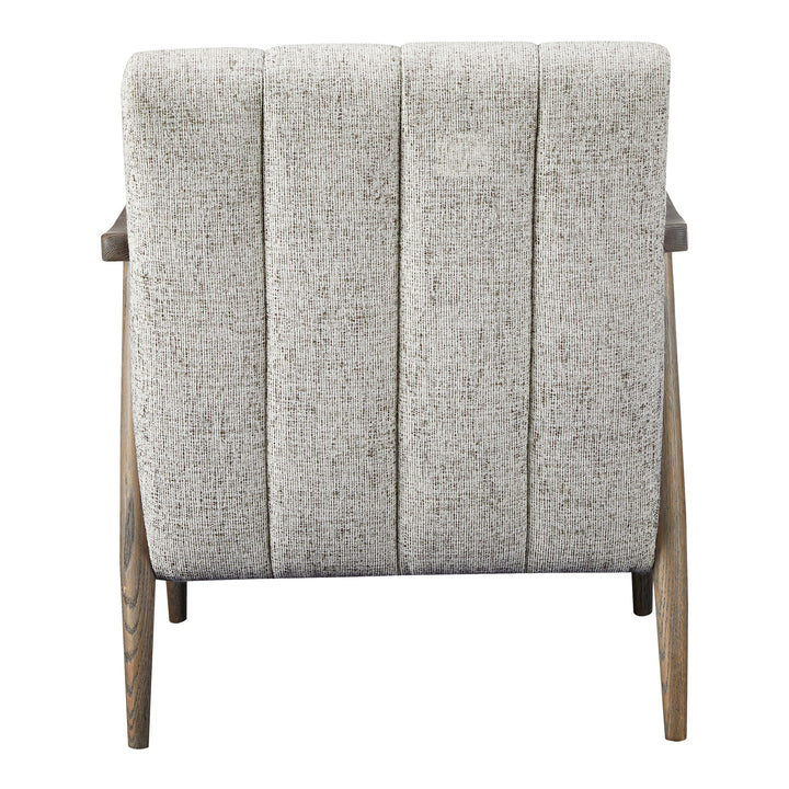 Retro-Warm Channel-Detailed Accent Chair
