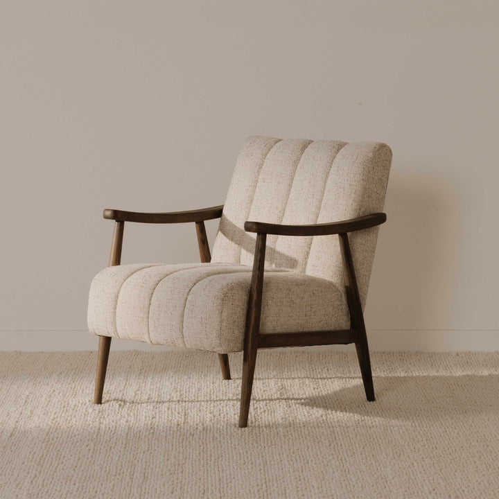 Retro-Warm Channel-Detailed Accent Chair