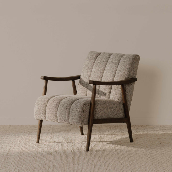 Retro-Warm Channel-Detailed Accent Chair