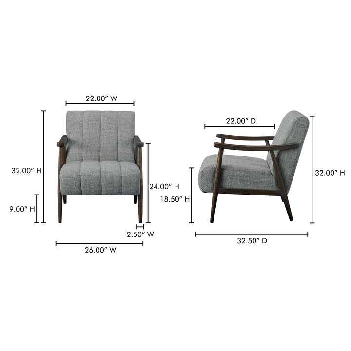 Retro-Warm Channel-Detailed Accent Chair