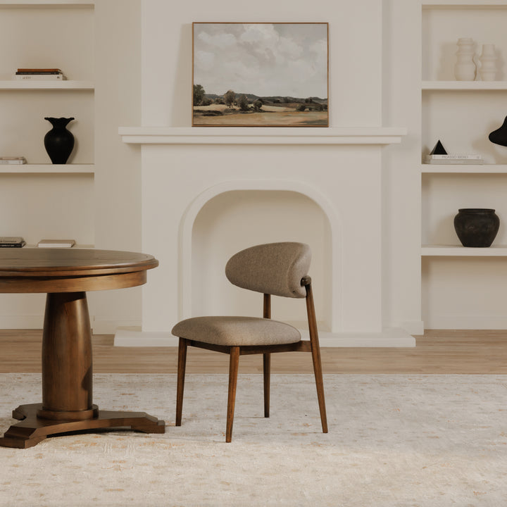 Vintage-Chic Wingback Dining Chair in Dark Espresso