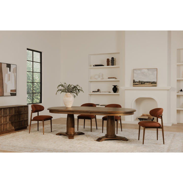 Vintage-Chic Wingback Dining Chair in Dark Espresso