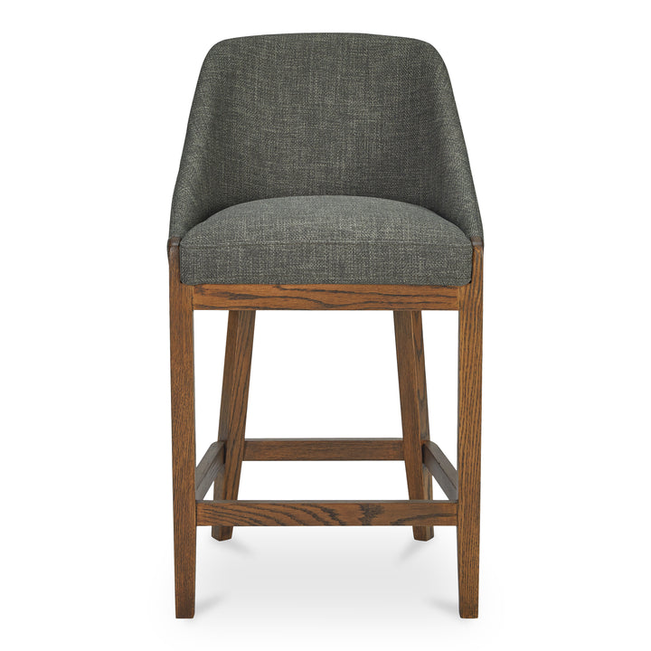 Rustic Oak & Performance Fabric Counter Stool