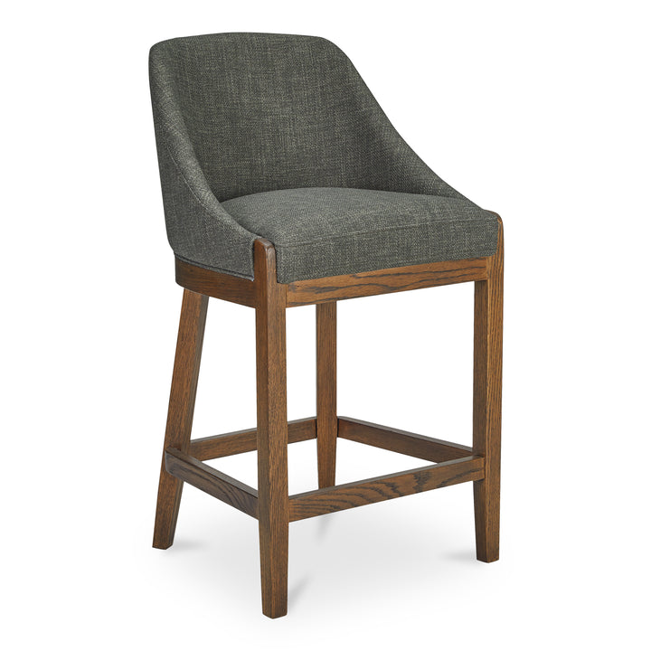 Rustic Oak & Performance Fabric Counter Stool
