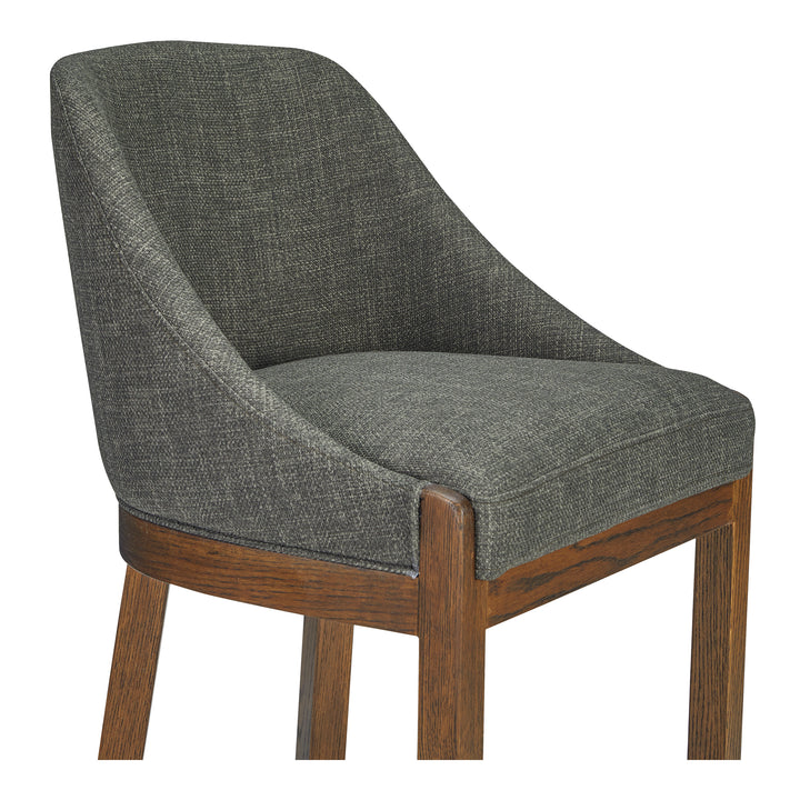 Rustic Oak & Performance Fabric Counter Stool