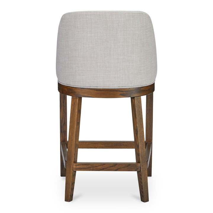 Rustic Oak & Performance Fabric Counter Stool
