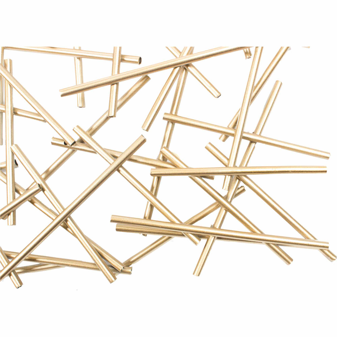 Metallic Wall Sculpture: Golden Pick Up Sticks Art