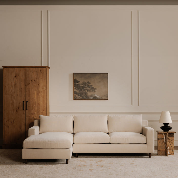 Luxe Mod Mid-Century Lounger with Plush Feather Topper