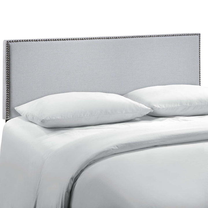 Reign Gray Nailhead Headboard - Queen