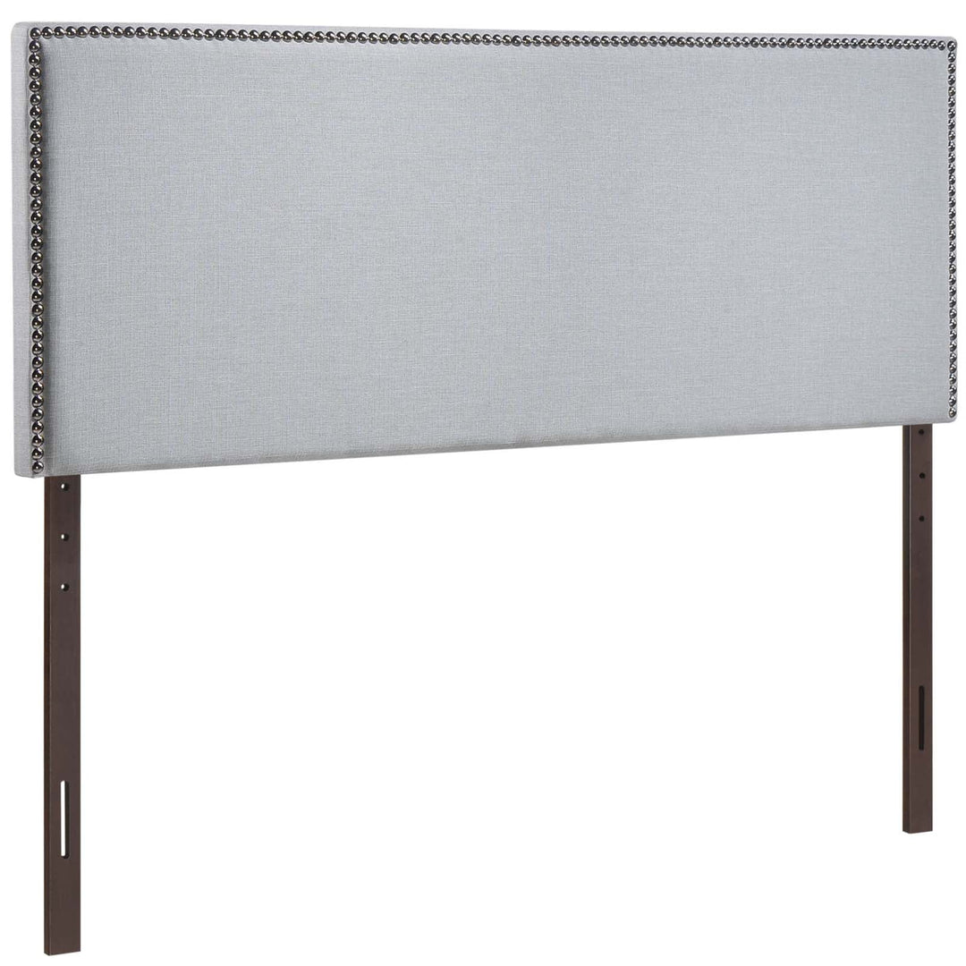 Reign Gray Nailhead Headboard - Queen
