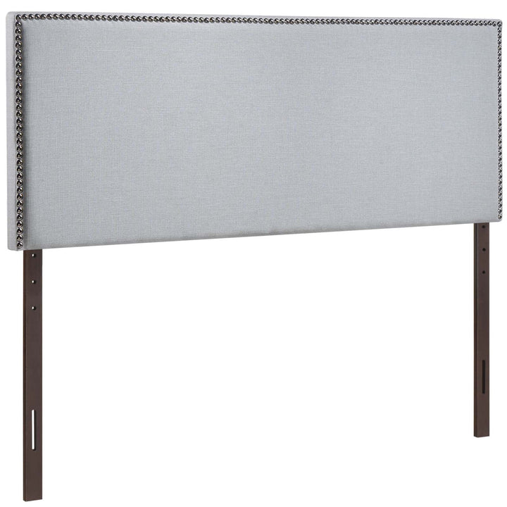 Reign Gray Nailhead Headboard - Queen