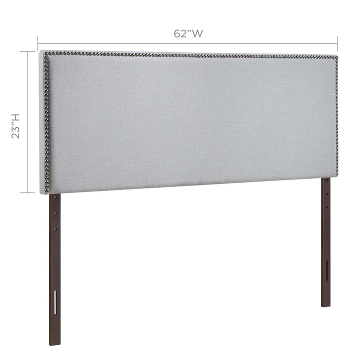 Reign Gray Nailhead Headboard - Queen
