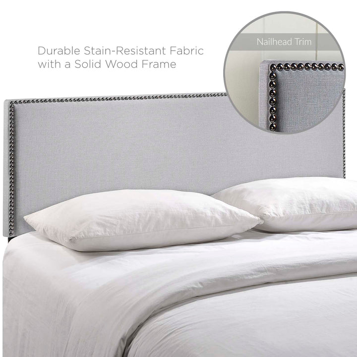 Reign Gray Nailhead Headboard - Queen