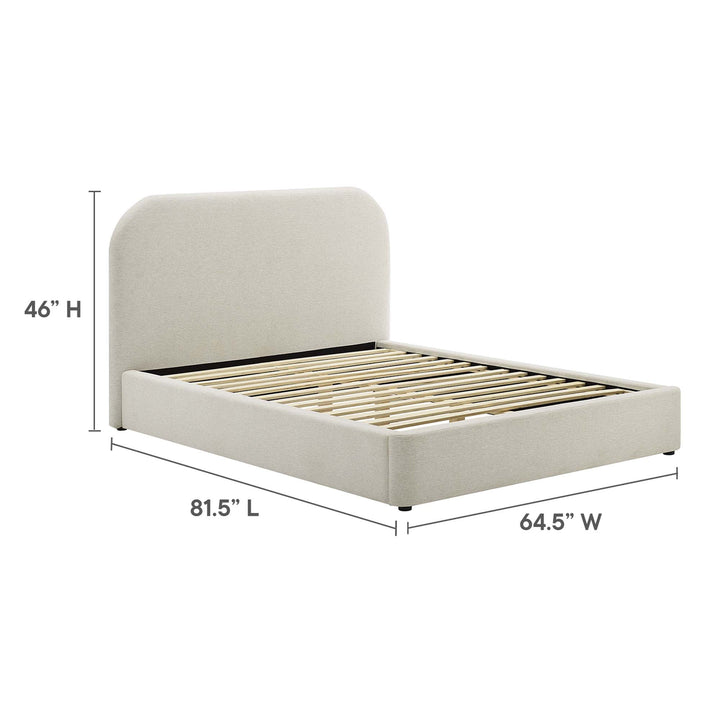 Kiln Upholstered Fabric Curved Full Platform Bed