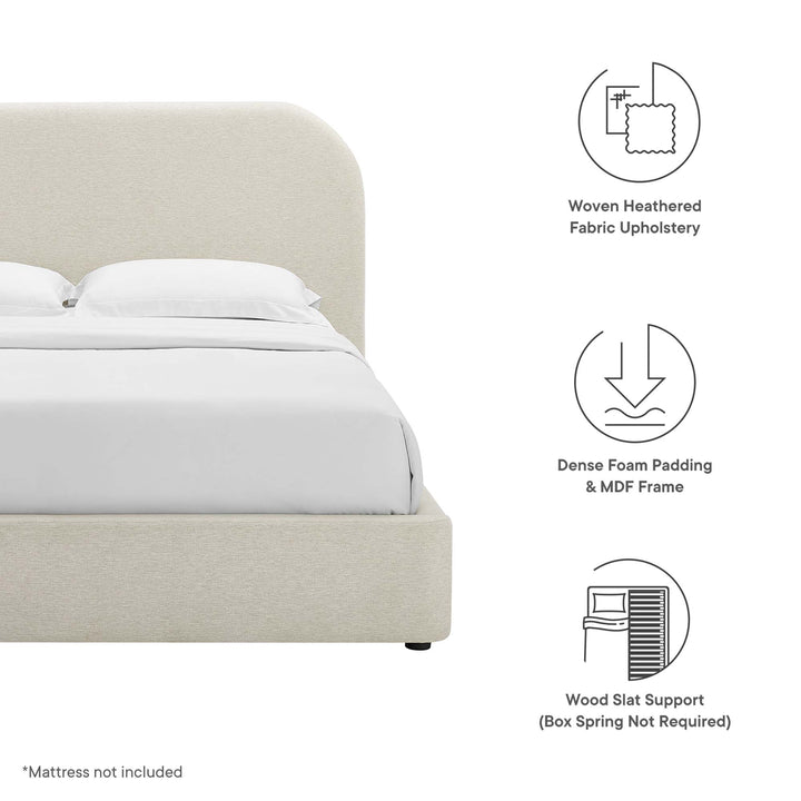 Kiln Upholstered Fabric Curved Full Platform Bed