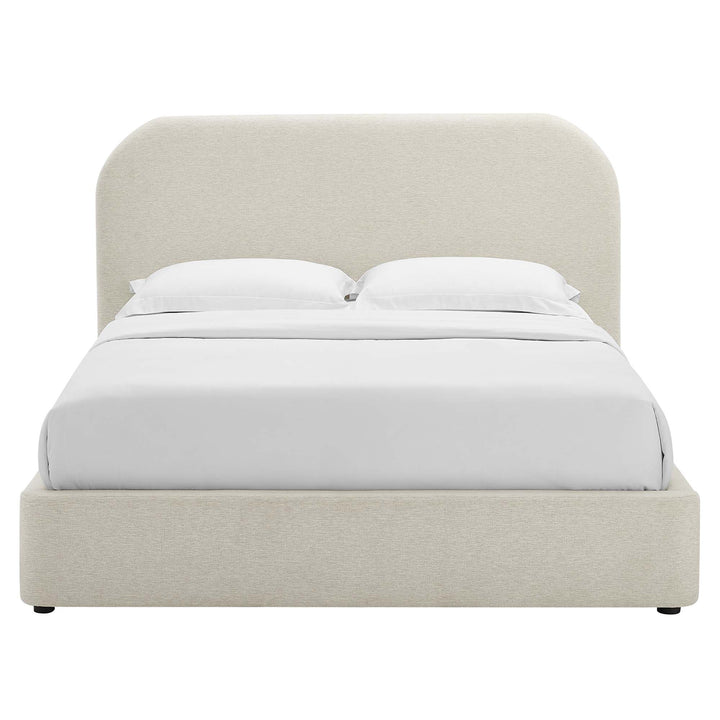 Kensington Upholstered Fabric Curved King Platform Bed